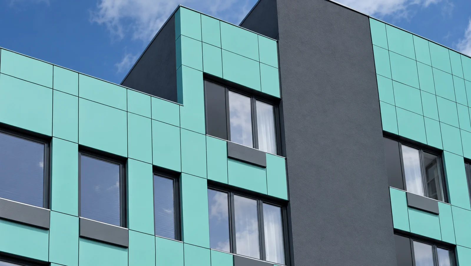 Swing door application on a contemporary building in New York