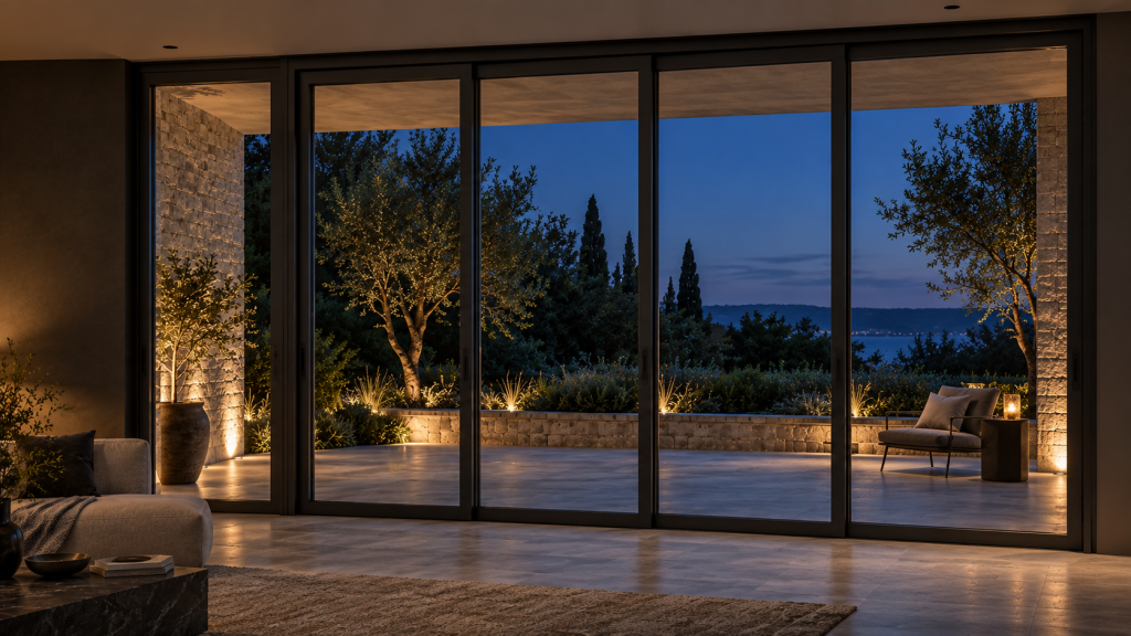 Nitoly compression-sliding window and door hardware on black