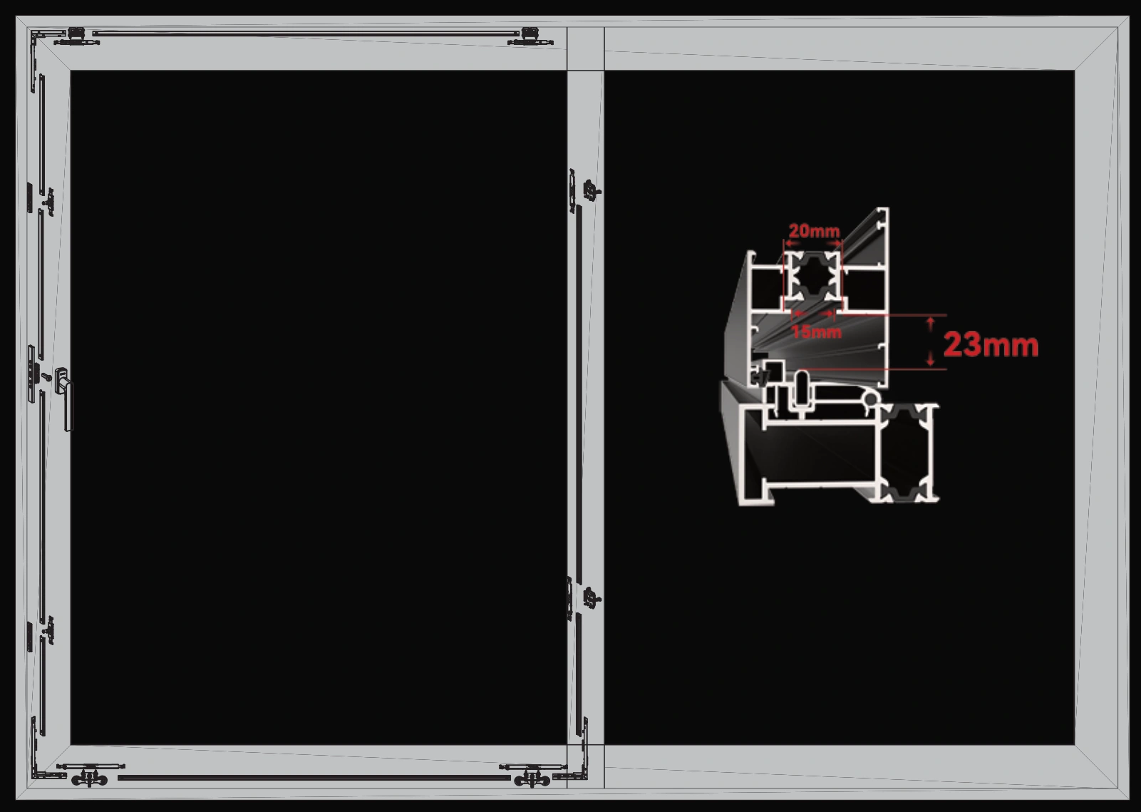 23 mm Single-Track Window