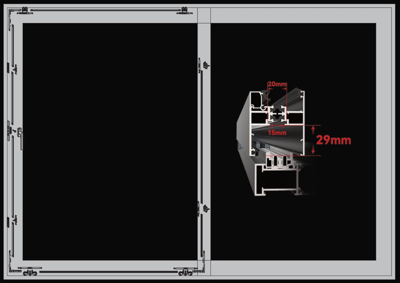 29 mm Double-Track Door